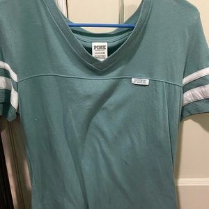 Aqua/teal PINK t-shirt. Barely worn and in very good condition. In size small